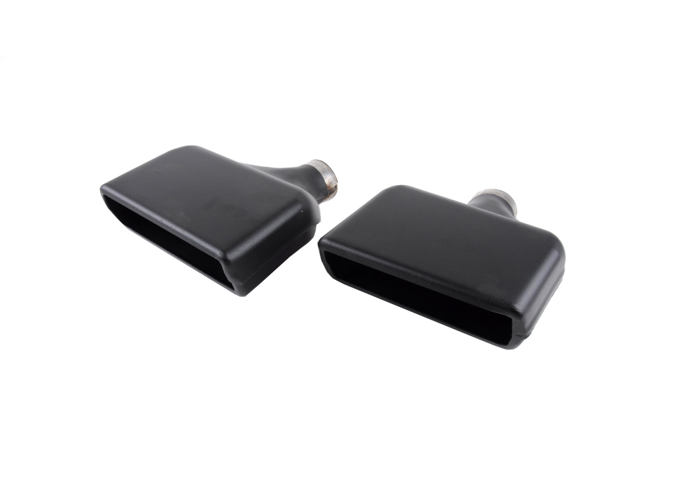 C4 - Corvette 1992-96 Muffler Outlet Tips - Right & Left Side - Black - Requires Welding to Muffler